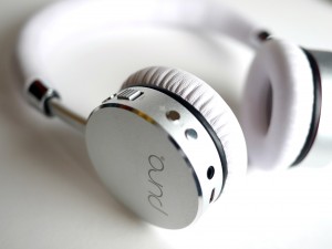 Puro Sound Labs - BT2200 Kids Wireless Headphones -white on white closeup