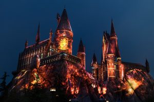 "The Nighttime Lights at Hogwarts Castle" at "The Wizarding World of Harry Potter" at Universal Studios Hollywood.